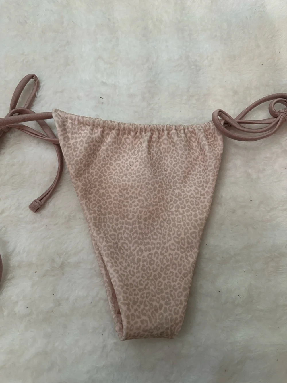 New! Frankie's Bikinis Coco Cheetah Tia String Bikini Bottom Medium 39316